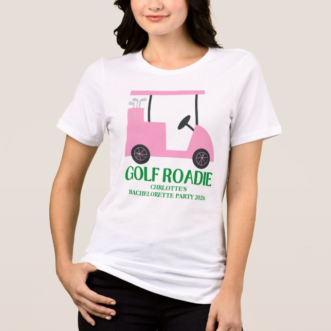 Sista Swing Golf Systerfest Rosa Grön T Shirt (Framsida)