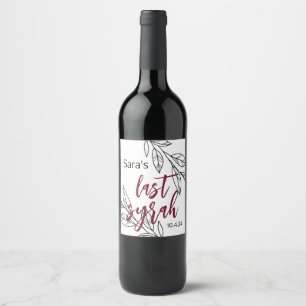 Sista Syrah I Flaska-etikett Vinflaska Etikett