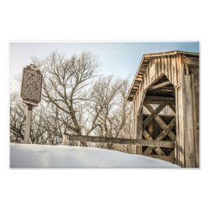 Sista täckta bron i Wisconsin Cedarburg, WI Fototryck