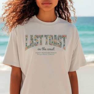 SISTA TOAST Skyline Blue Retro-Blommigten T Shirt