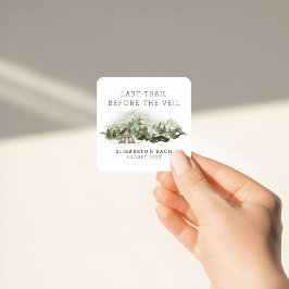 Sista utflykten innan slöjan möhippa fyrkantigt klistermärke