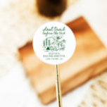 Sista utflykten innan slöjan Möhippa Runt Klistermärke<br><div class="desc">Sista trail innan slöjan Systerfest Klassisk rund dekal har en handritad layout med handritade illustrationer och handskriven stil! Du har frihet att skapa något unikt! Redigera enkelt text och färger för att matcha din stil! Text- och bakgrundsfärger är helt redigerbara >>> klicka på "Redigera med designverktyg" för att redigera!</div>