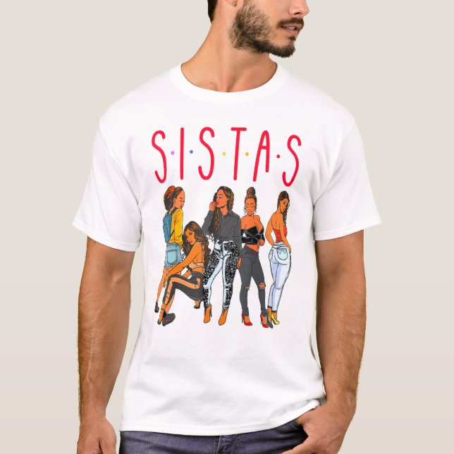 Sistas Black Girl Magic Roligt Melanin Women Brown T Shirt (Framsida)