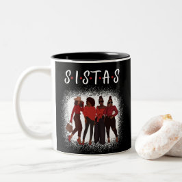 Sistas Black Woman Together Black Girl Magic Två-Tonad Mugg