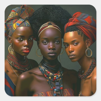 "Sistas" Generative Art Stickers Fyrkantigt Klistermärke