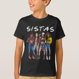 Sistas Queen Melanin African American Women Black T Shirt