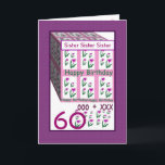SISTER - 60:e födelsedagen Lycklig Kort<br><div class="desc">Detta kort med sina hjärtblommor är ett glatt sätt att önska en speciell någon ett grattis på födelsedagen. All text är anpassade, så att du kan byta ut "Syster" för hennes namn, byta årtal (och du behöver bara ändra det en gång, så ändras det över hela kortet). Och naturligtvis kan...</div>