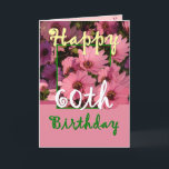 SISTER - 60:e födelsedagen med Rosa Daisy Flowers Kort<br><div class="desc">De här glada blommorna i rosan och den medföljande "magiska blomman"-versen är ett sött sätt att önska din syster ett Grattis på födelsedagen. Inuti text finns anpassade, så att du kan lägga till en egen speciell känsla. Om du vill se mer av mina födelsedagskort skriver du in det år du...</div>