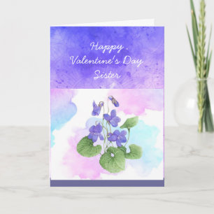 Sister African Violet Flower Valentine Dikt Holida Helgkort