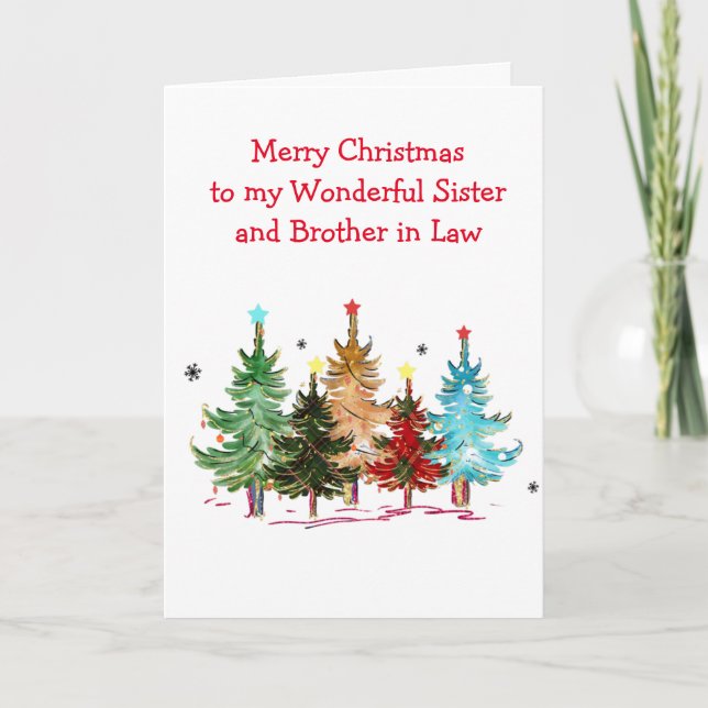 Sister and Brother in Law Christmas Greeting Card Kort (Framsida)