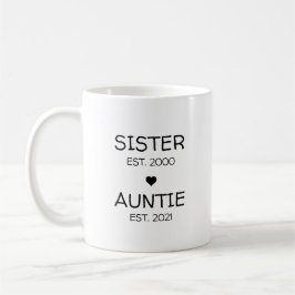 Sister Auntie Gravid Meddelande om Baby Reveal Kaffemugg