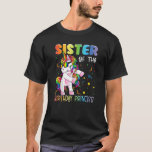 Sister av Birthday Princess Girl Flossing Uni T Shirt<br><div class="desc">Syster till Birthday Princess Girl Flossing Unicorn.</div>