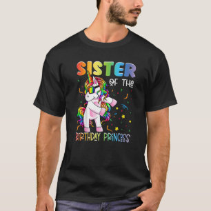 Sister av Birthday Princess Girl Flossing Uni T Shirt