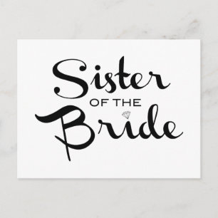 Sister av Bride Black on White Vykort