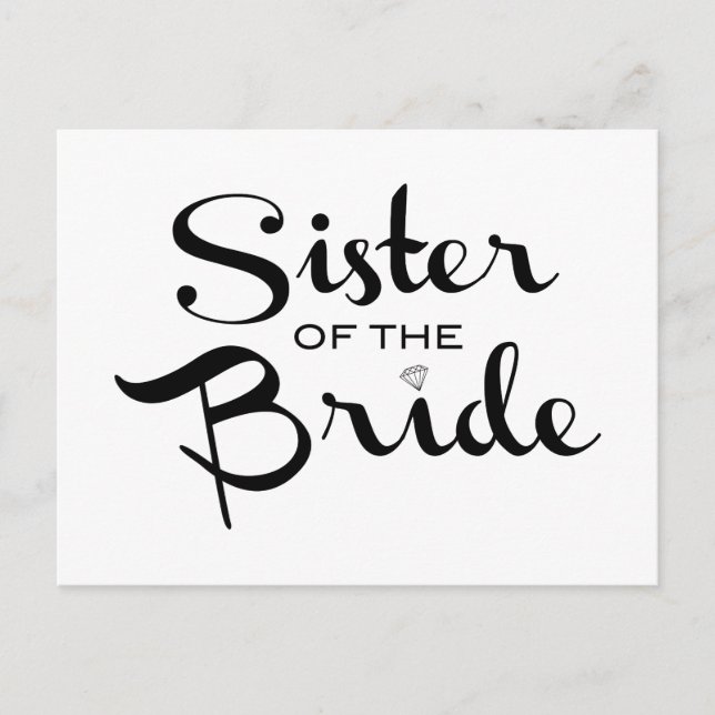 Sister av Bride Black on White Vykort (Framsida)