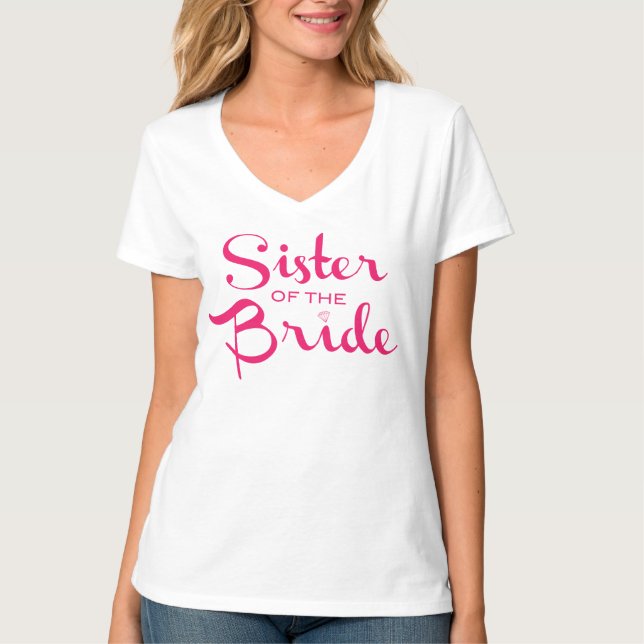 Sister av Bride Rosa på White T-shirt (Framsida)