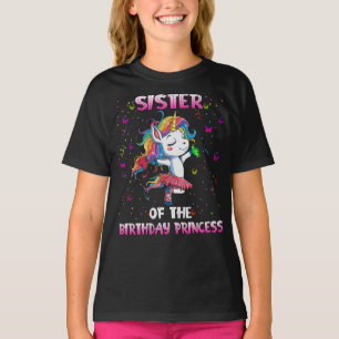 Sister av födelsedag Princess Unicorn T Shirt