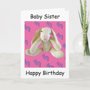 Sister baby födelsedagskort Bunny Rabbit underbar! Kort
