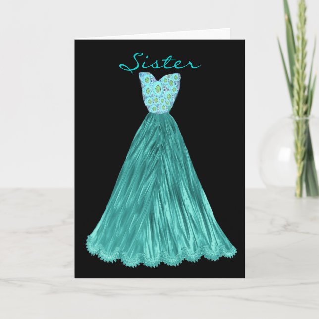 SISTER BE My Bridesmaid RIK TEAL BLUE Dress Inbjudan (Framsida)
