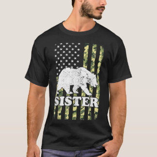 Sister Bear Camping Hiking Camouflage Förenta stat T Shirt