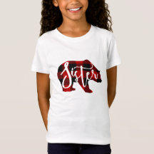 Sister Bear Rustic Red Buffalo-rutig familj