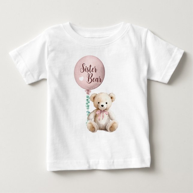 Sister Bear Teddy Baby Shower T-Shirt (Framsida)