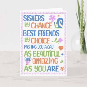 Sister Birthday, 5 x 7 vikbart kort