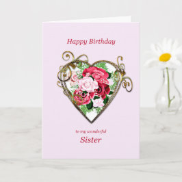 Sister Birthday Antique Painting Ro Kort