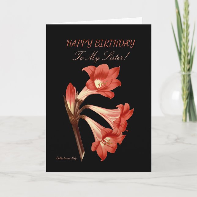 Sister Birthday Belladonna Lily Kort (Framsida)