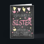 Sister Birthday Chalkboard med små fåglar Kort<br><div class="desc">Ett modernt chalkboard-kort för din underbara syster,  roligt söt och snyggt,  kommer säkert att föra med sig ett leende,  det innehåller en underbar vers,  som du kan ändra om du vill.</div>