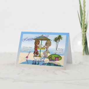 Sister Birthday, Cutie Paj samlingsplats Beach Lif Kort