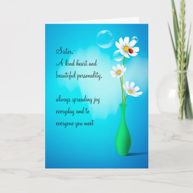 Sister Birthday Greeting Card Kort (Framsida)