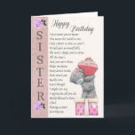 Sister Birthday kort<br><div class="desc">Ny design tillgänglig från oss Varför inte låta din syster lära känna dig kärlek med det här vackra kortet</div>