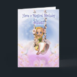 Sister Birthday-kort med Cutie Paj-fairy på gång Kort<br><div class="desc">Sister Birthday-kort med Cutie Paj-fairy på swing Magic Birthday</div>