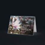 Sister Birthday-kort med magnolia Kort<br><div class="desc">En vacker rosa magnolia som växer på träd under våren. Ett vackert kort som gör din syster glad.</div>