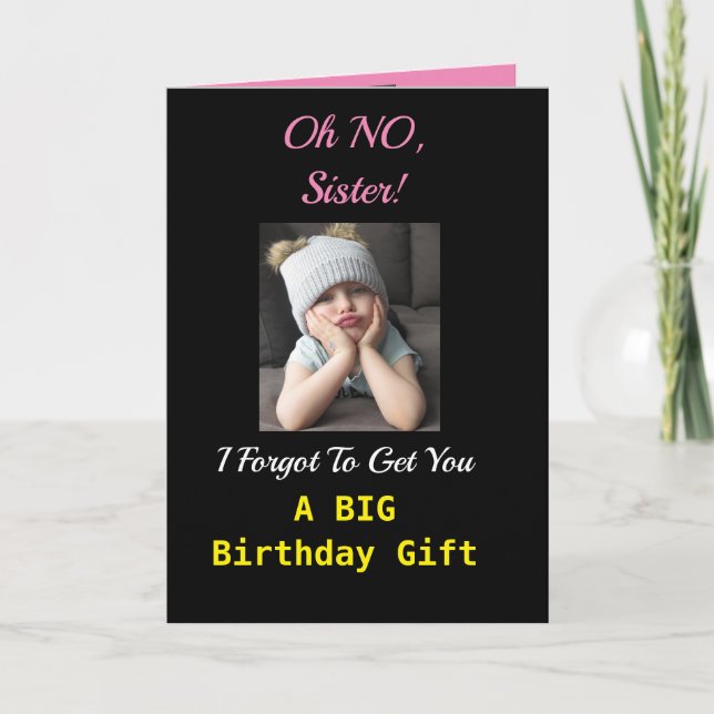 Sister Birthday Lunt cute Girl Greeting Card Kort (Framsida)