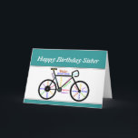 Sister Birthday Motivational Bike Bicycle Cycling Kort<br><div class="desc">Motivational Bike ord kort för din syster på hans födelsedag,  för pappa som kärlek,  Cycle,  Cycling,  Sport,  Hobby</div>