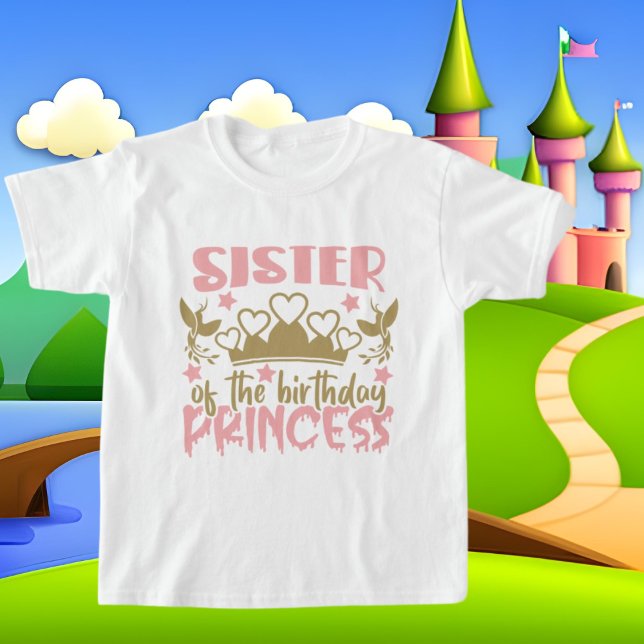 Sister Birthday Princess ord art T Shirt (Skapare uppladdad)