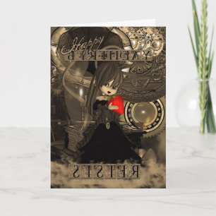 Sister Birthday Steampunk Moonies Cutie Paj Kort