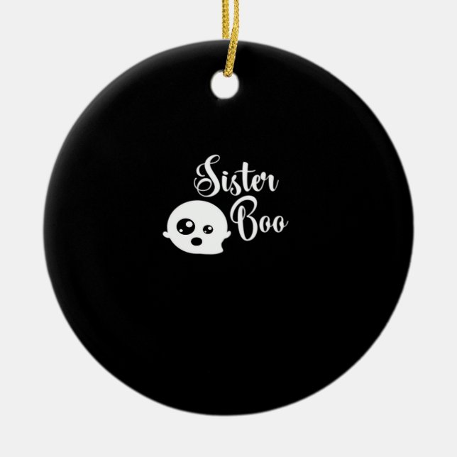 Sister Boo Halloween Julgransprydnad Keramik (Framsidan)