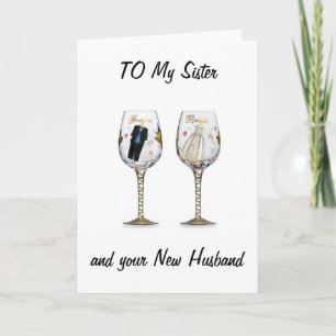 SISTER-CELEBRAT DIN KÄRLEK-BRÖLLOP-ÖNSKEMÅL KORT