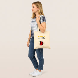 Sister custom text ladybug tygkasse