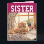 SISTER CUTE CAT BIRTHDAY BIG GREETARD KORT<br><div class="desc">SISTER CUTE CAT-KORT. INSIDLÄSNINGAR: FÖRHOPPNINGEN AV DIN BIRTHDAY ÄR MEOVELÖS</div>