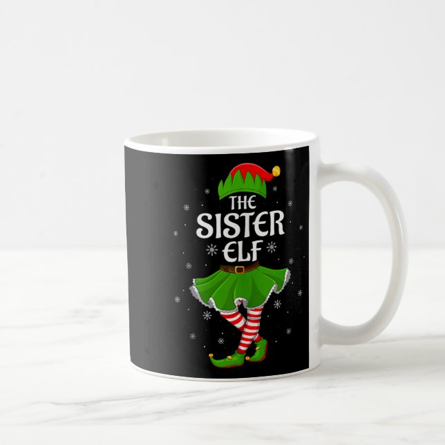 Sister Elf Christmas Family Girls Women Elf Squad  Kaffemugg (Höger)
