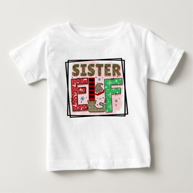 Sister Elf jul T Shirt (Framsida)