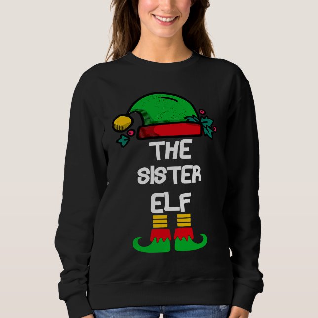 SISTER Elf Matching Group Xmas  Family Christmas T Shirt (Framsida)