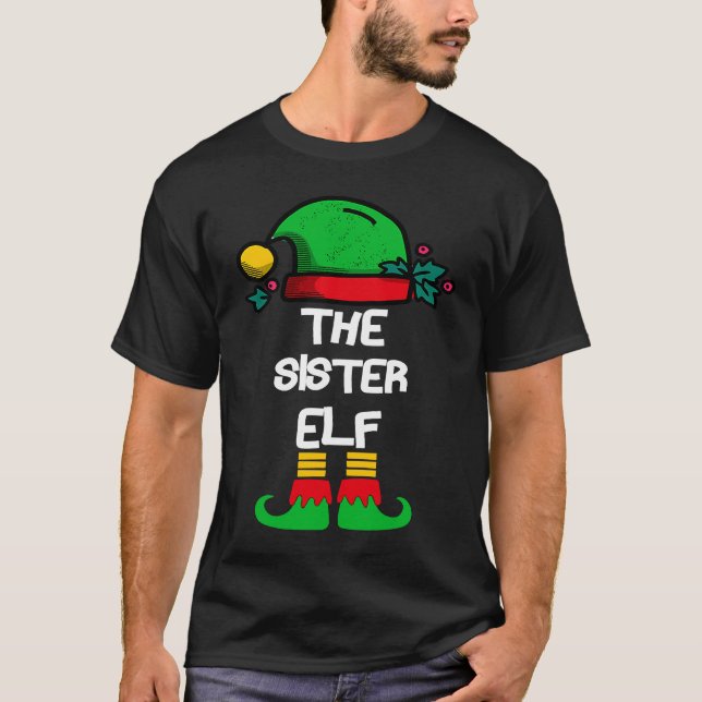SISTER Elf Matching Group Xmas  Family Christmas T Shirt (Framsida)
