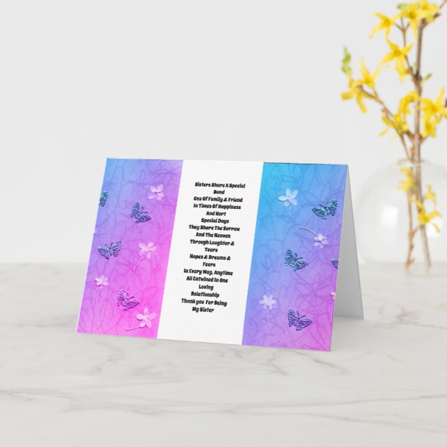 Sister Embelled Kort (Gul blomma)