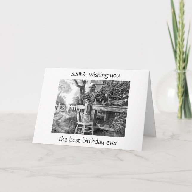 **SISTER** EN SPECIELL BIRTHDAY-ÖNSKAN FÖR DIG KORT (Framsida)