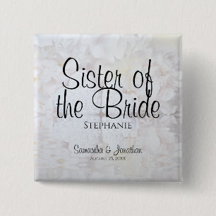 Sister för vita reflektioner av Bride Nametag Knapp